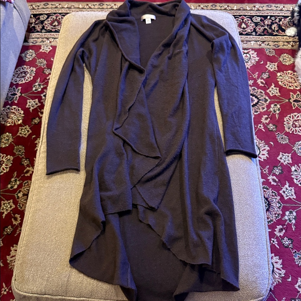 Nordstrom Open Front Long Cardigan Sweater Wool Cashmere Blend (TD)